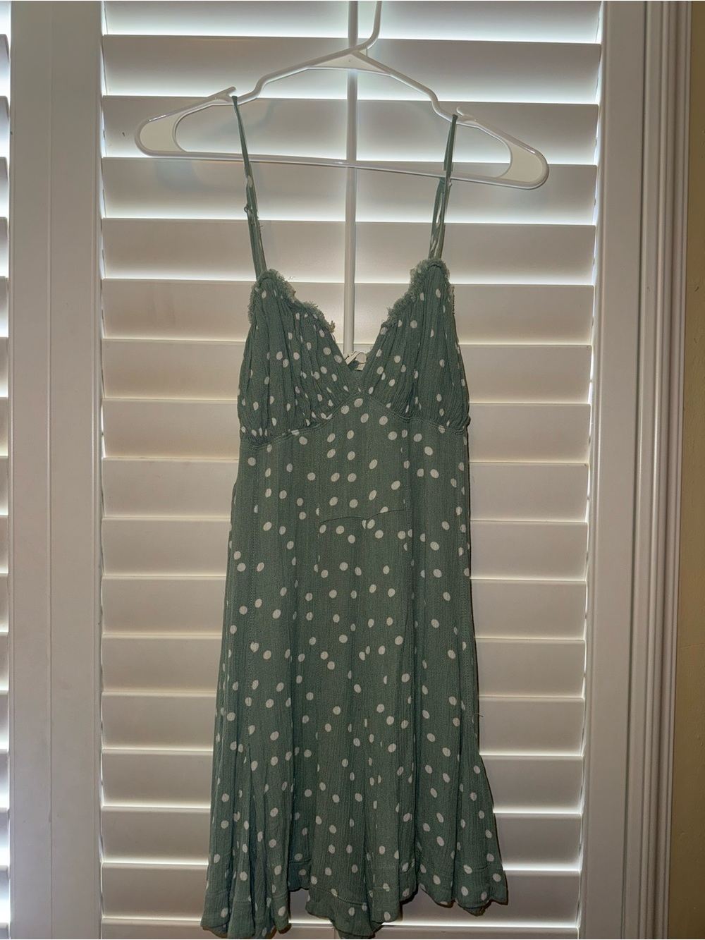 Mustard Seed Sage Green Polka Dot Romper
